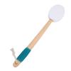 Back Lotion Applicator Curved Wooden   Handle Sunscreen Applicator with 3 Replaceable Heads