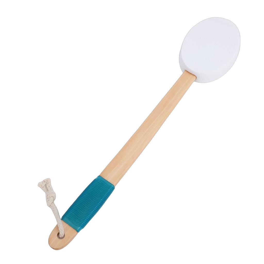 Back Lotion Applicator Curved Wooden Handle Sunscreen Applicator with 3 Replaceable Heads