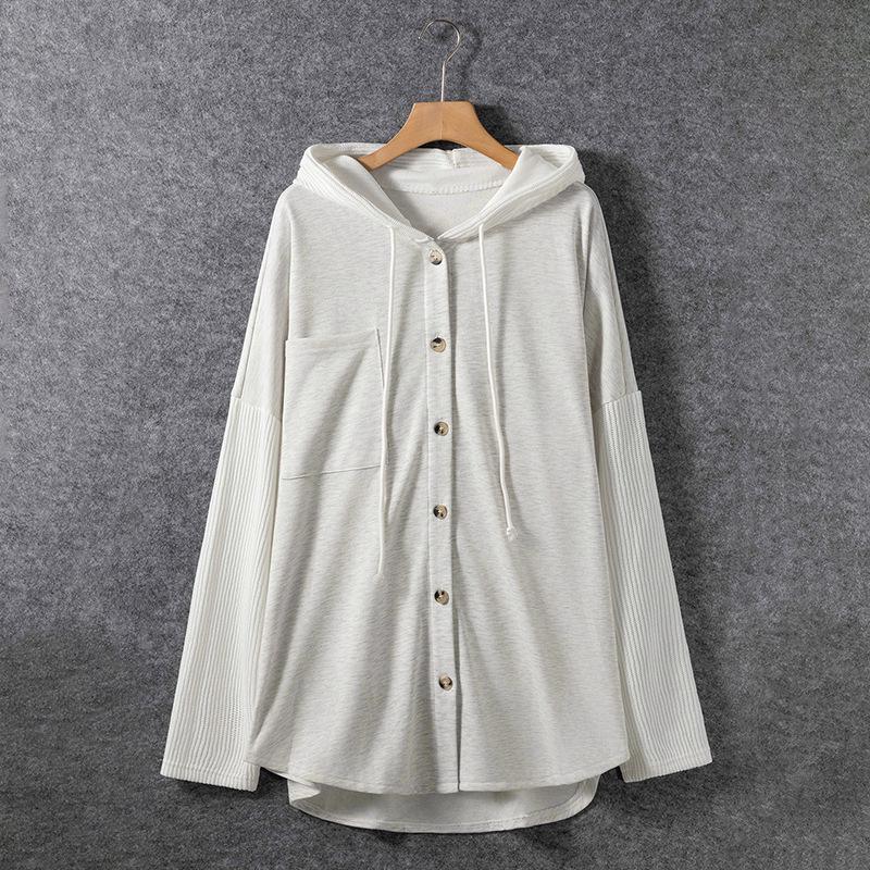 

Shiying Женская толстовка с капюшоном на пуговицах, с длинными рукавами, больших размеров - Повседневный осенне-зимний европейско-американский стиль XXXL