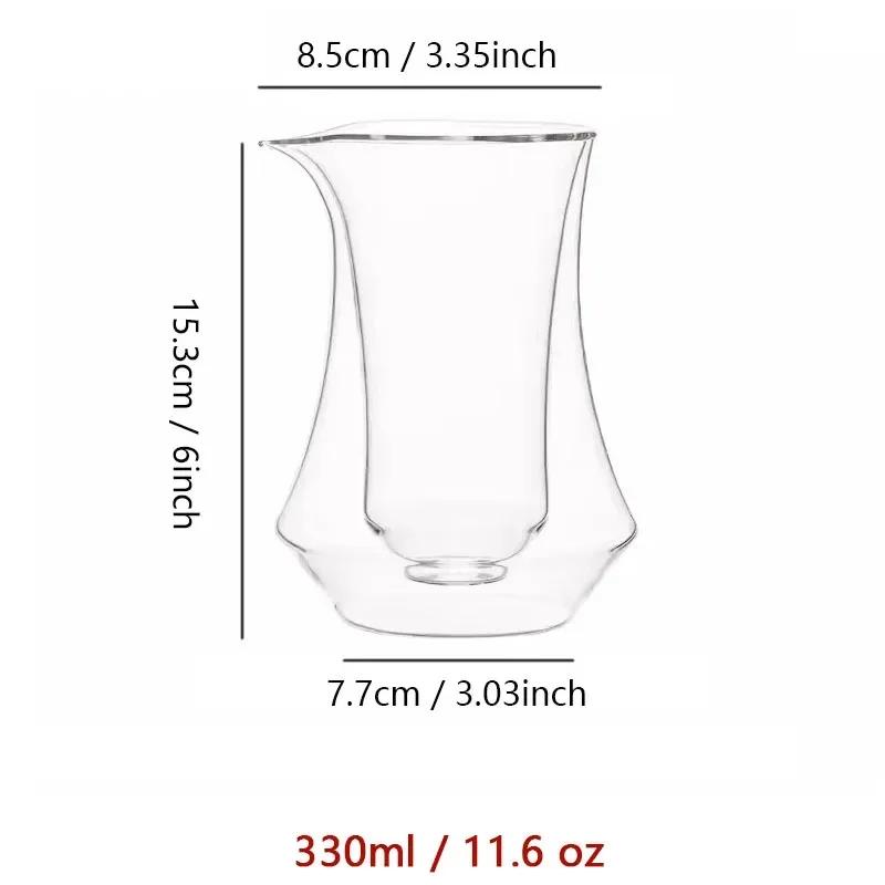 

2025 New 300ml Hanging Ear Coffee Sharing Pot Transparent Double-layer Glass Hand Brewed Coffee Pot Household Coffee Tasting Cup