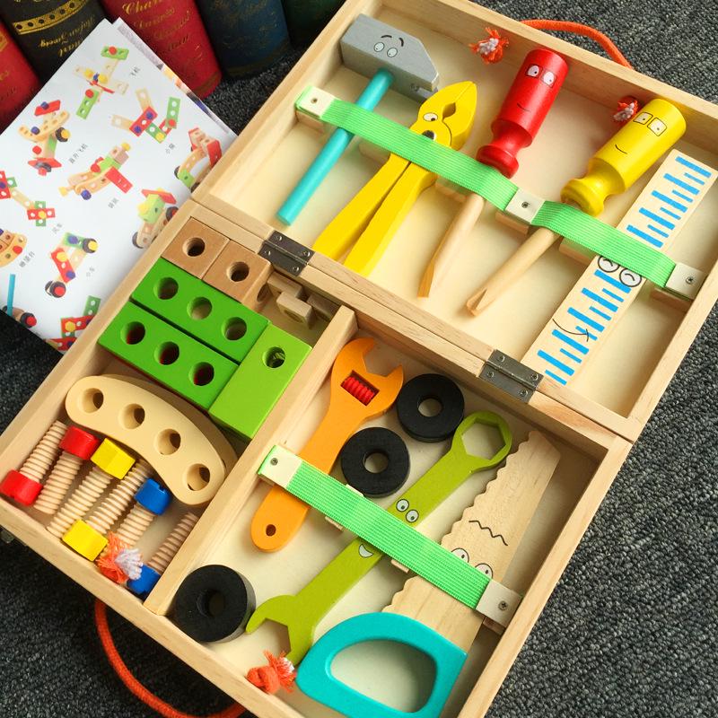 

Children s Educational Tool Set: Wooden Disassembly Toy with Screws & Nuts for Boys
