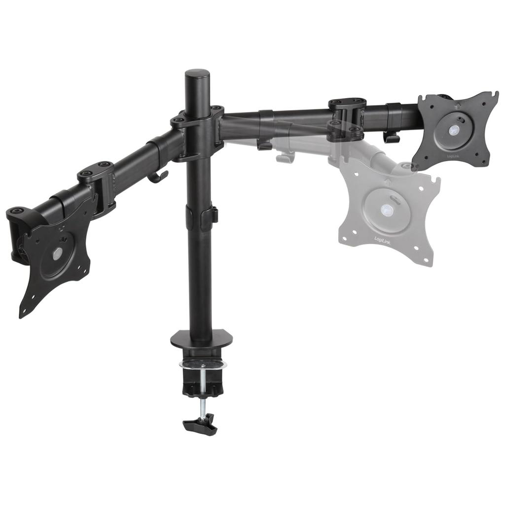 Desk Mount for 2 Monitors 13-27 Inches Dual Vesa Logilink Swivel
