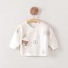 Newborn Pure Cotton Half-Sleeve Monk Robe Top, Spring/Autumn, Thin Style, 0-3 Months