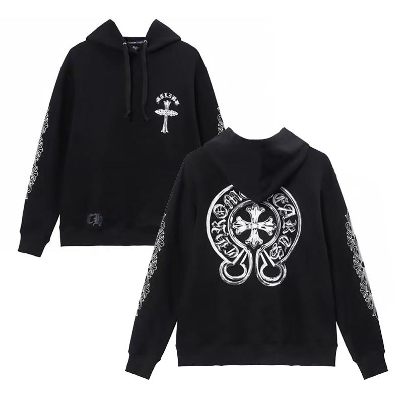 823 CHROME HEARTS 2025 Høst og Vinter Ny Pluss Størrelse Klassisk Stil Logo Hettegenser, Egnet for Par å Bruke