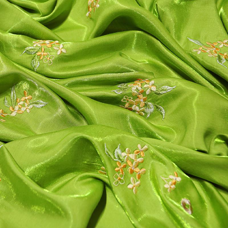 50x150cm Ancient Style Embroidery Flowers Fabric Ultra-Thin Chinese Style Fabric for DIY Hanfu Wedding Dress Stage Decor