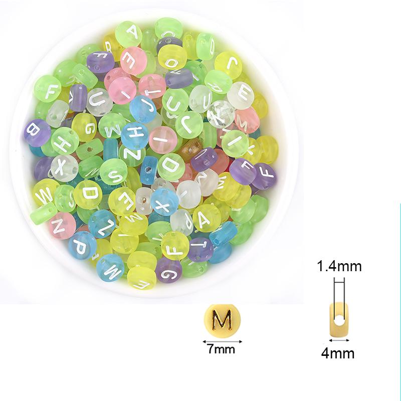100pcs/Lot Mixed Round Flat Acrylic Letter Beads Alphabet Digital Cube Loose Spacer Beads For Jewelry Making Diy Bracelet