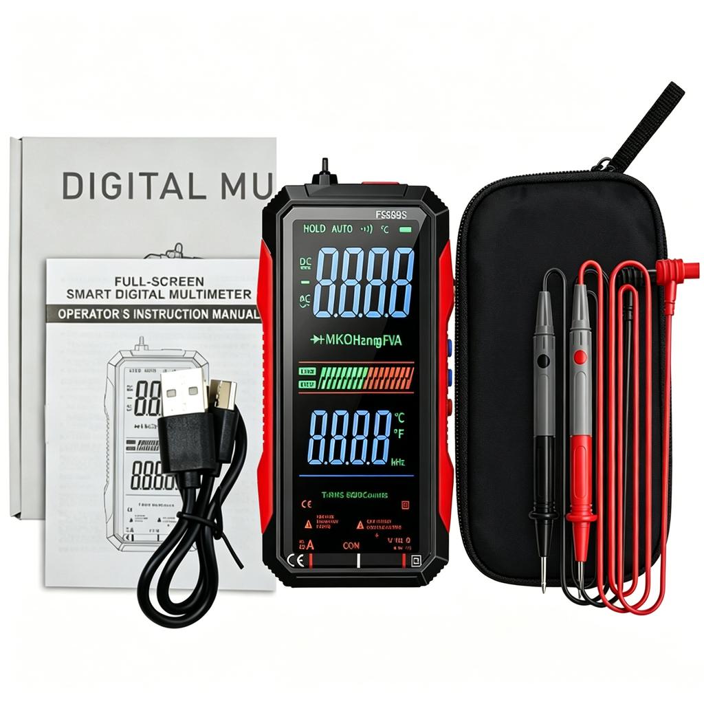 Voice Broadcast Digital Multimeter 6000 Counts Auto-ranging DMM Multi Tester Easy To Read with Carry Case for Continuity Diode N