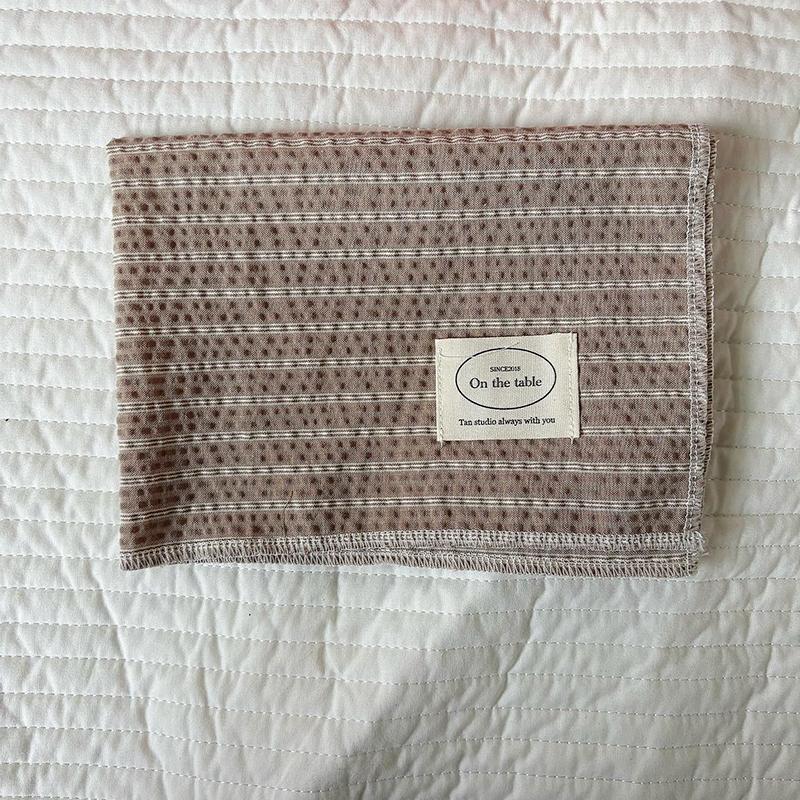 

28*38cm Cotton Ornament Grid Decorative Stripe Multiple Colors Table Mat Placemats Slip-resistant Tablecloth Washable 7 Styles