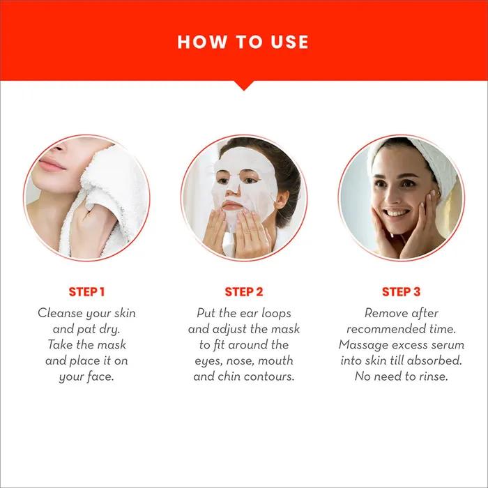 Wow Skin Science Apple Cider Vinegar 2 In 1 Face Lifting Sheet Mask - Controls Oil and Balances Ph Level, Pack of 3