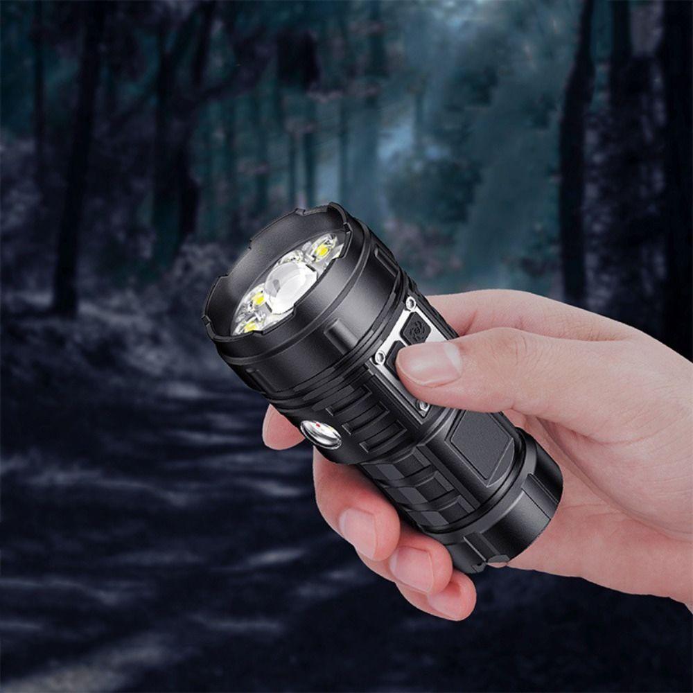 17 Modes Portable Flashlight USB Rechargeable Handheld Spotlight LED Pocket Flashlights  Running