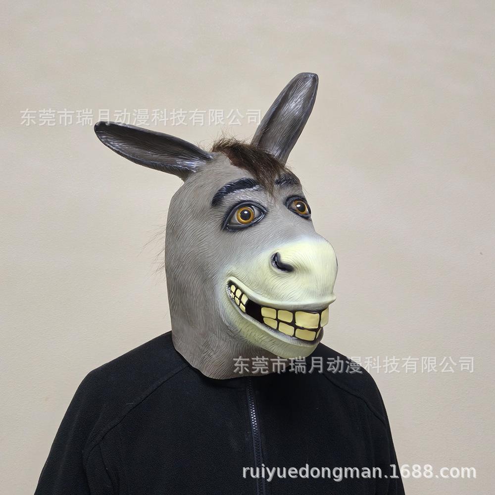 2026Shrek Mask cos Green Monster Mask Cartoon Mask Carnival Party Adult Headgear Latex