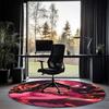 Demon Slayer Printed Round Rug Carpet Chair Rug Area Rug Entryway Doormats,for Office Chair Living Room Bedroom Kitchen Room.