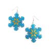 Blaue Schneeflocken Acryl Hängeohrringe - Festlicher Weihnachtsschmuck für Frauen