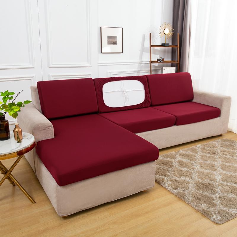 Elastischer Sofasitzkissenbezug Spandex Polyester Sofabezug für Wohnzimmer Waschbar Abnehmbar L-Form Ecksofa Schutz