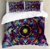 Mandala Purple Galaxy Duvet Cover Boho Chic Petal Flower Bohemian Meditation Gypsy Hippie Floral Exotic Retro Decor Women Gifts