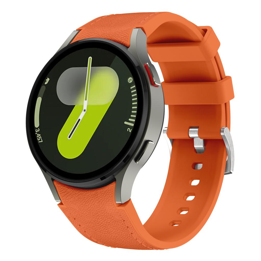 No Gap Silicone+Leather Strap for Samsung Galaxy Watch 7 6 5 4 FE 40mm 44mm Bracelet Wristband Watch 6 4 Classic 43/47mm 42/46mm