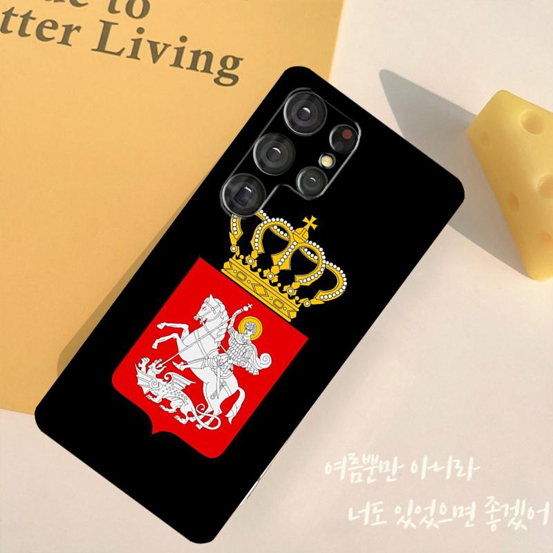 Georgia Flag Phone Case For Samsung Galaxy S25 Ultra S9 S10 S20 S22 S21 FE S23 S24 Plus Back Cover Shell