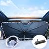 New Car Windshield Sunshade Umbrella Celadon Handle Opening Design  Front Windshield Parasol V-shaped for EV Sun