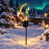 Christmas Gifts for Outdoor Spaces Santa Claus Moon Decorative Stake, Solar Powered LED Garden Waterproof Iron Stakes Light, Metal Stake Decor