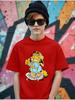 Funny Garfield Short Sleeve Kids T Shirt Summer Cute Cartoon Crewneck Street 3-14 Years
