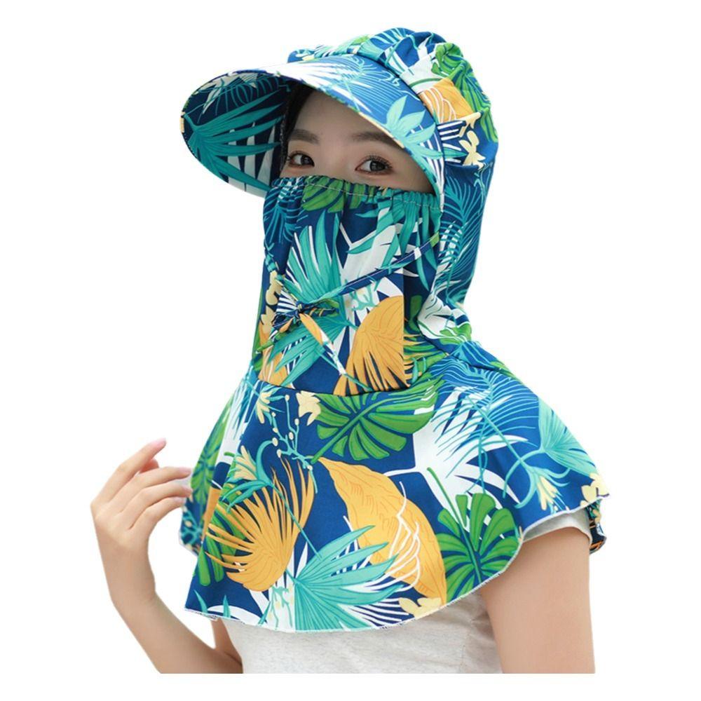 Fashion Quick Dry Face Mask Sun Hat Anti Uv Breathable Fisherman Hat Wide Brim Adjustable Tea Picking Work Hat Summer