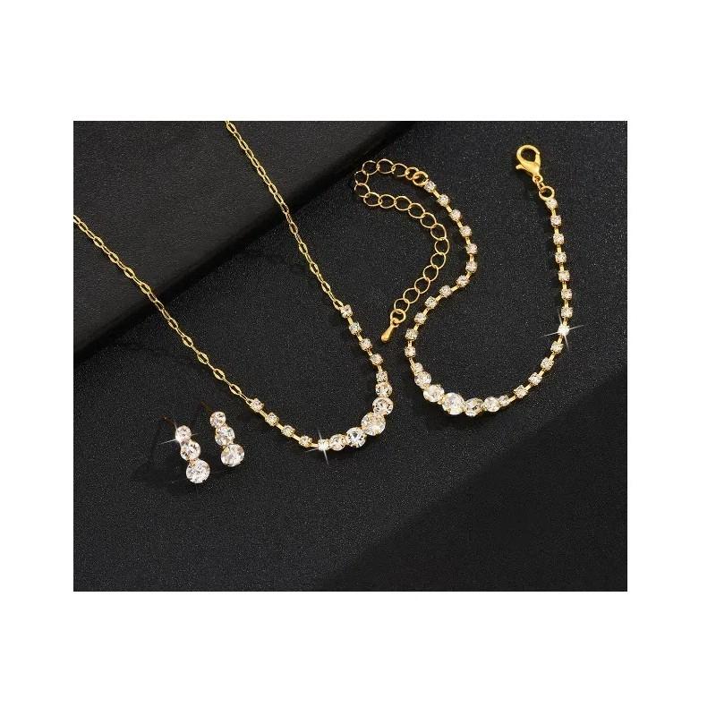 Water Drop Wedding Necklace Set With Geometric Pendant For Bridal Jewelry Collection