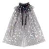 Children Kids Halloween Cape Party Outfit for Cosplay and Festivals Spiderweb Pumpkin Pattern Mesh Tulle Cloak Accessory