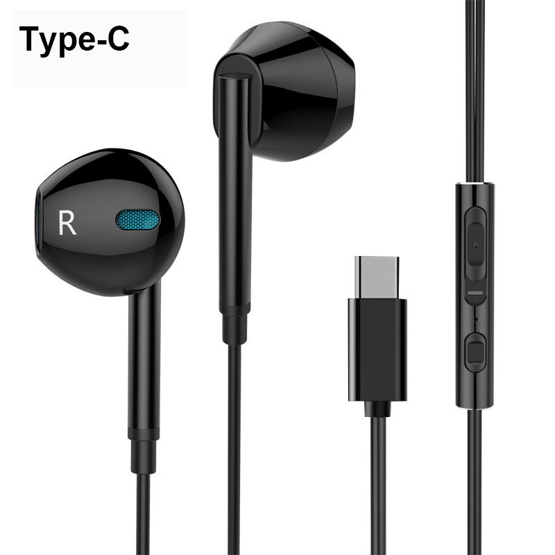 6D Surround Sound Metal Headphones 3.5mm&type-C Wired Control Headsets With HD Mic Earbuds For iPhone15/16 For Samsung Earphones