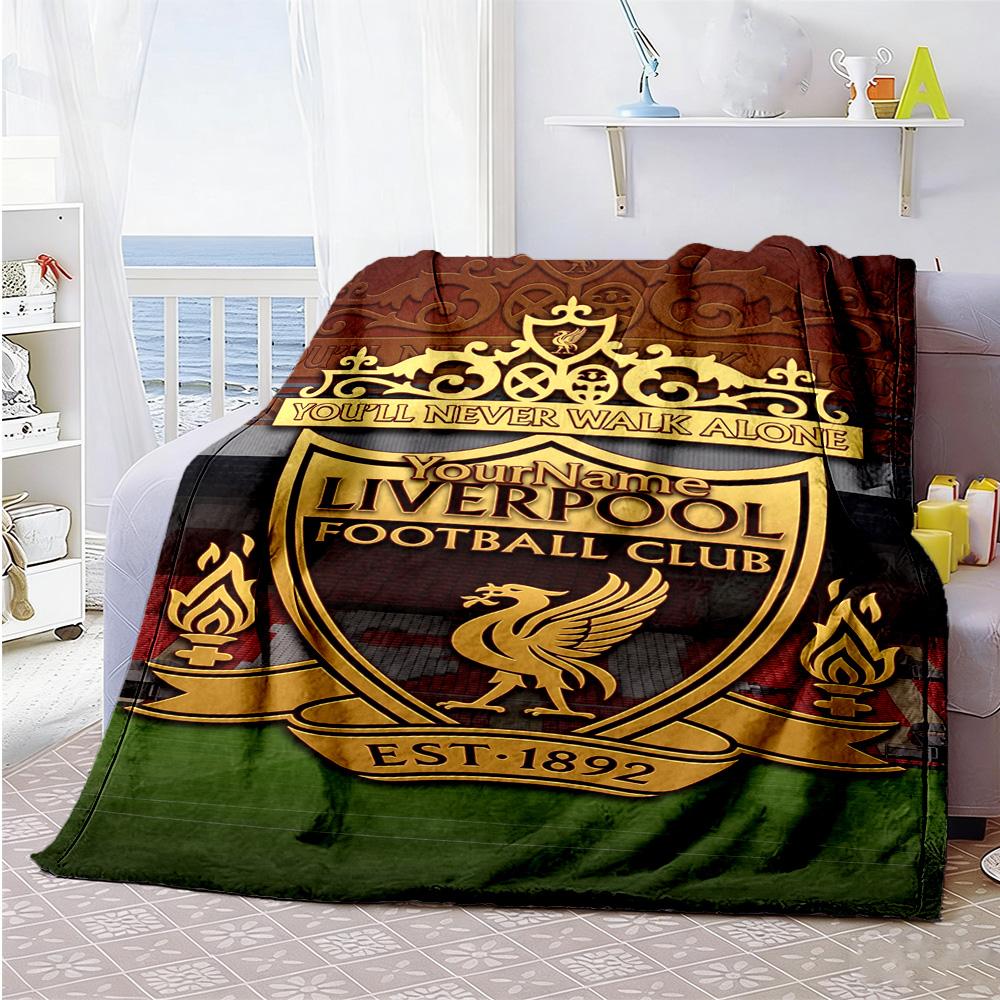 Liverpool Customize Text Blanket Gift Personalized Blanket Soft Warm Cozy Throw For Bedding Office Chair Home Decor Picnics All-Season Use