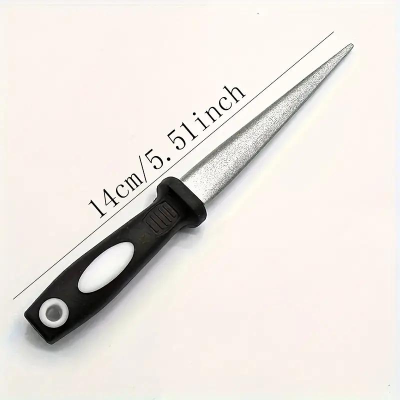 1/2 PCS Schleifstein Einfach zu schleifen 2-in-1 Diamantstahlfeile - Doppelseitig Geeignet für Scheren, Messer und Gartengeräte Silberner Schleifstein