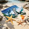Custom Name Personalized Avatar Print Beach Towel, for Trip Camping Beach Party Home Decor, Birthday Gift for Family & Friends