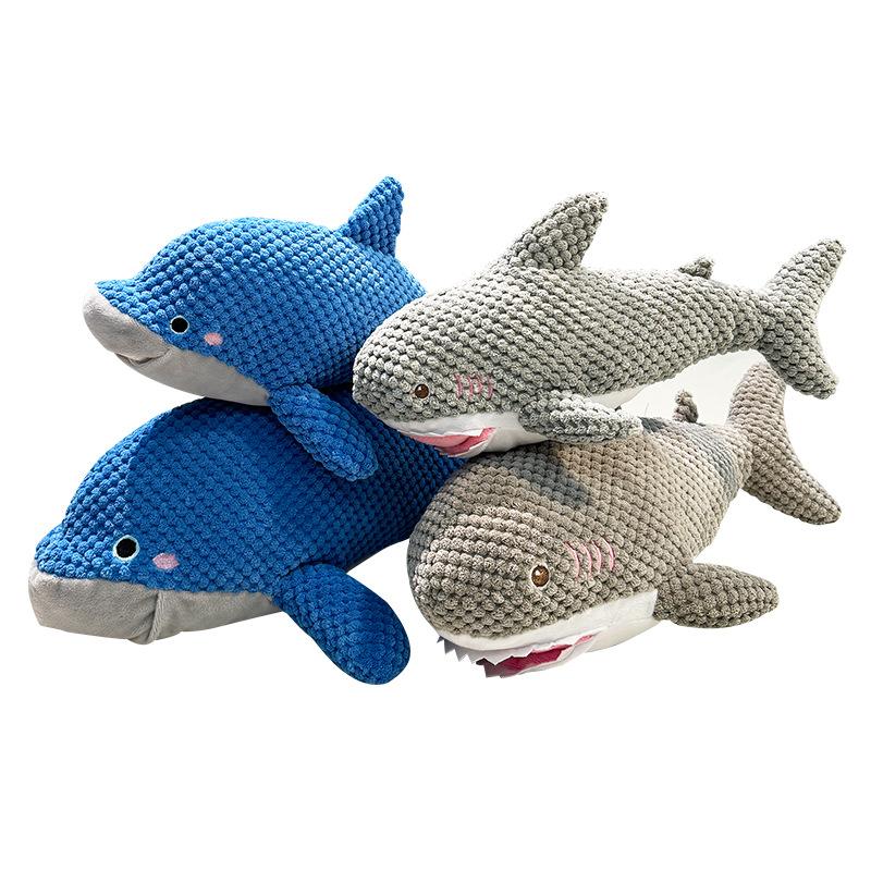 Cross-border New Style Plush Pet Dog Toy Dolphin Sounding Sniffing Puzzle Stress-relief Training Food-hiding Supplies