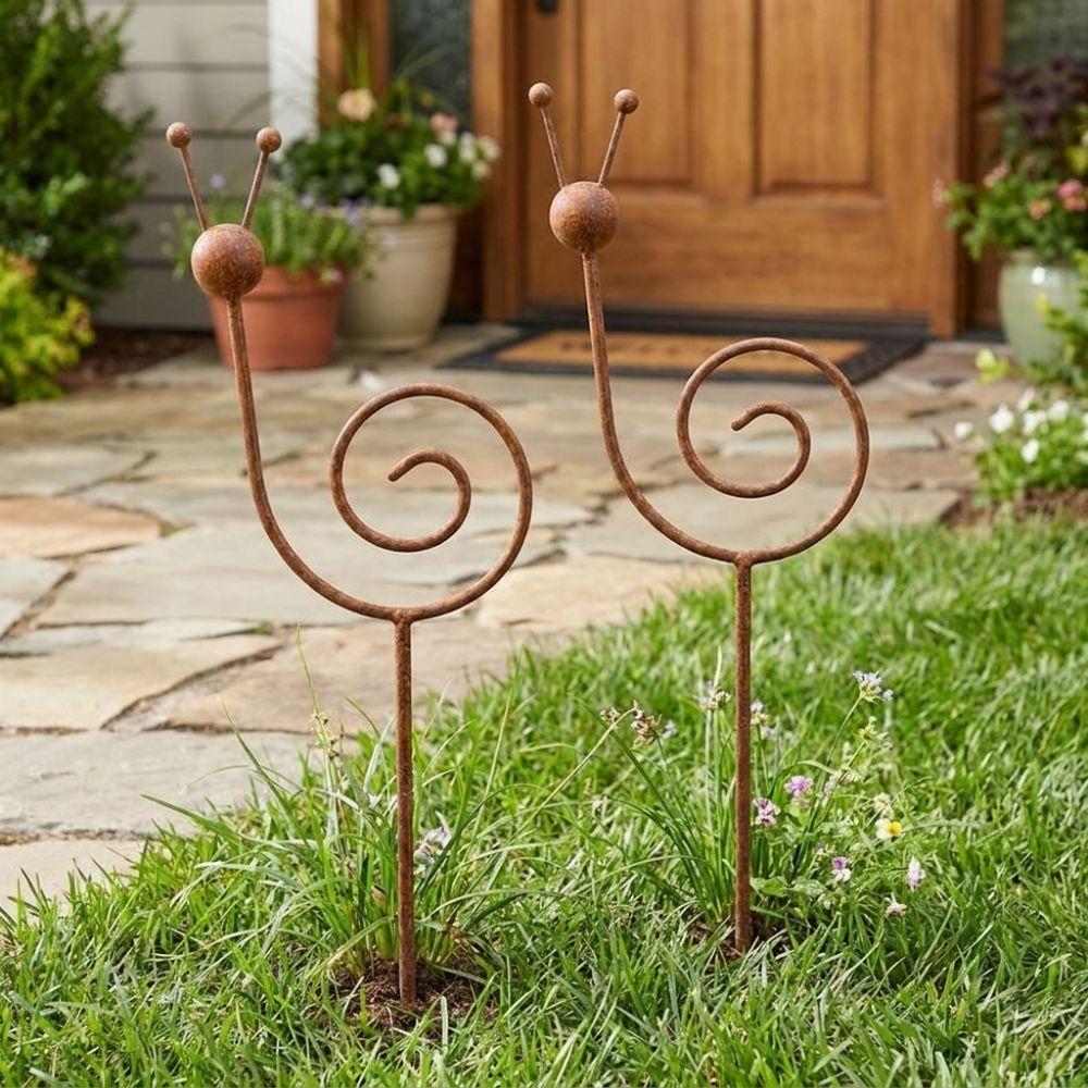 Rostfester Schneckenförmiger Gartenkunst Wetterfester Pflanzen-Schnecken-Pfahl Terrasse Veranda