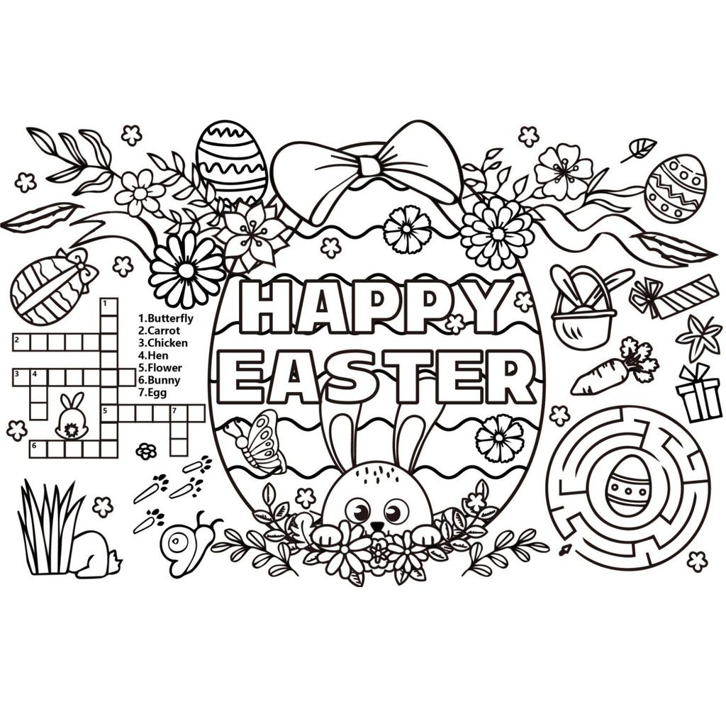 Easter Egg Children's Paper Placemats, Holiday Decoration Items, Disposable Paper Table MATS.