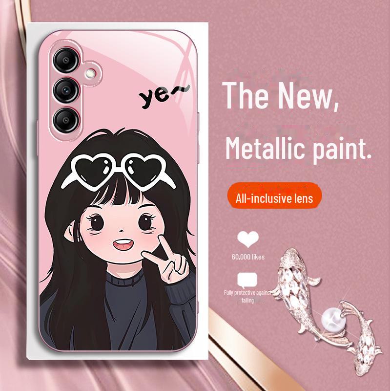 Couple's Creative Liquid Glass Case for Samsung A32, S21, S30, A23, A25