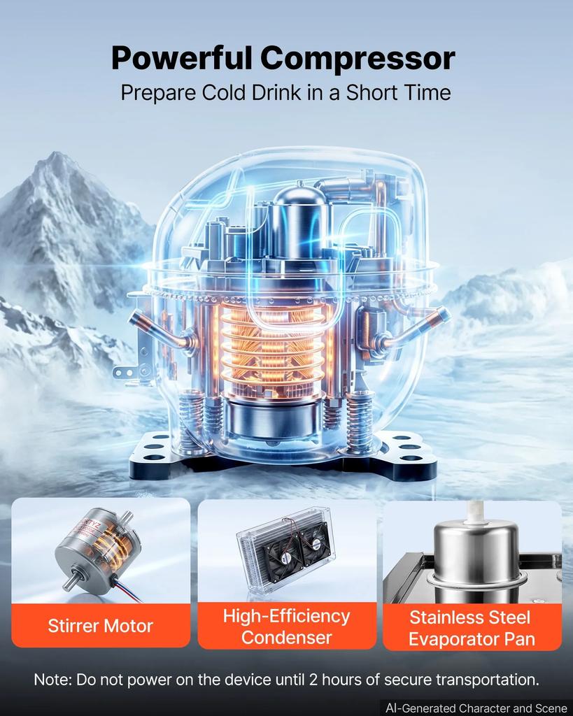 VEVOR Commercial Beverage Dispenser 2 Tanks 10 L / 10.6 QT Per Tank, Stainless Steel Juice Dispenser