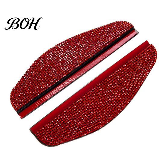 Rearview Mirror Rain Protector Rhinestone Car Side Visor Guard, Anti-Glare Rear View Exterior Decorative Accessories Eyebrows, Widened Arc Mirrors
