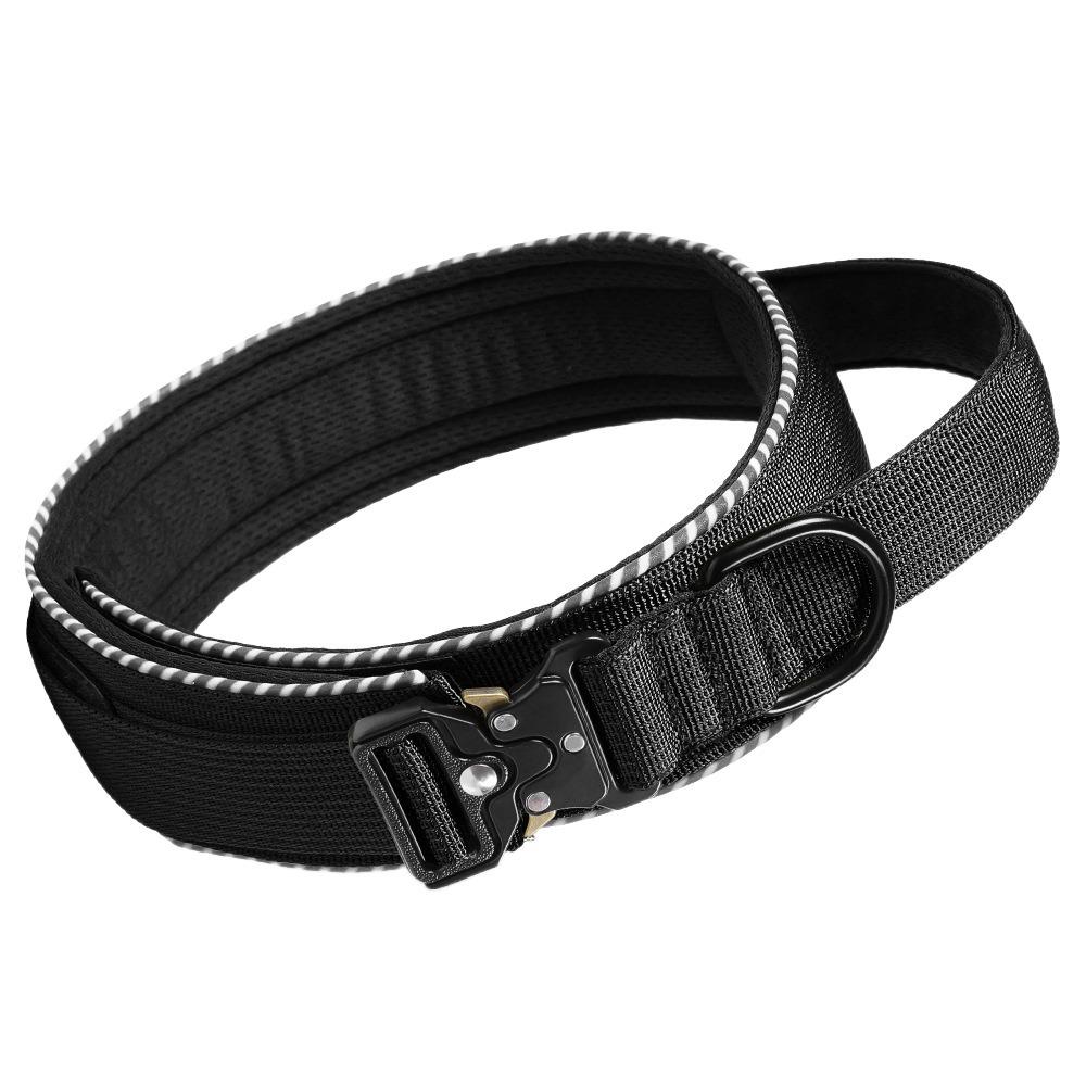 

Polyester Fiber Dog Training Collar Adjustable Pet Reflective Collar for Medium Large Dog M чёрный