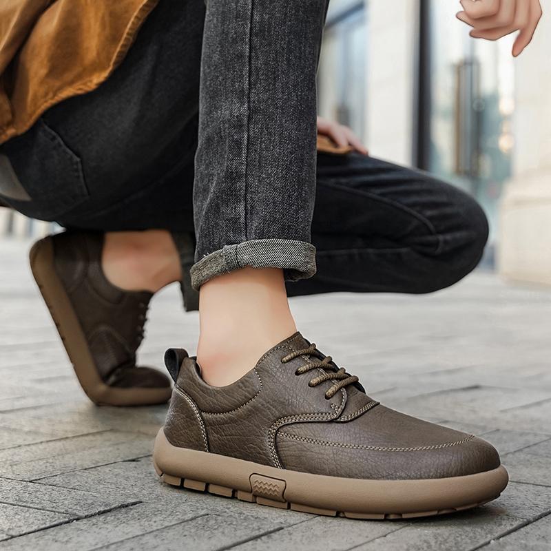 Herren Übergröße Retro Britischer Stil PU Lederschuhe Knöchel Bequem Fußgefühl Freizeitschuh Abriebfeste Laufsohle Laufschuhe