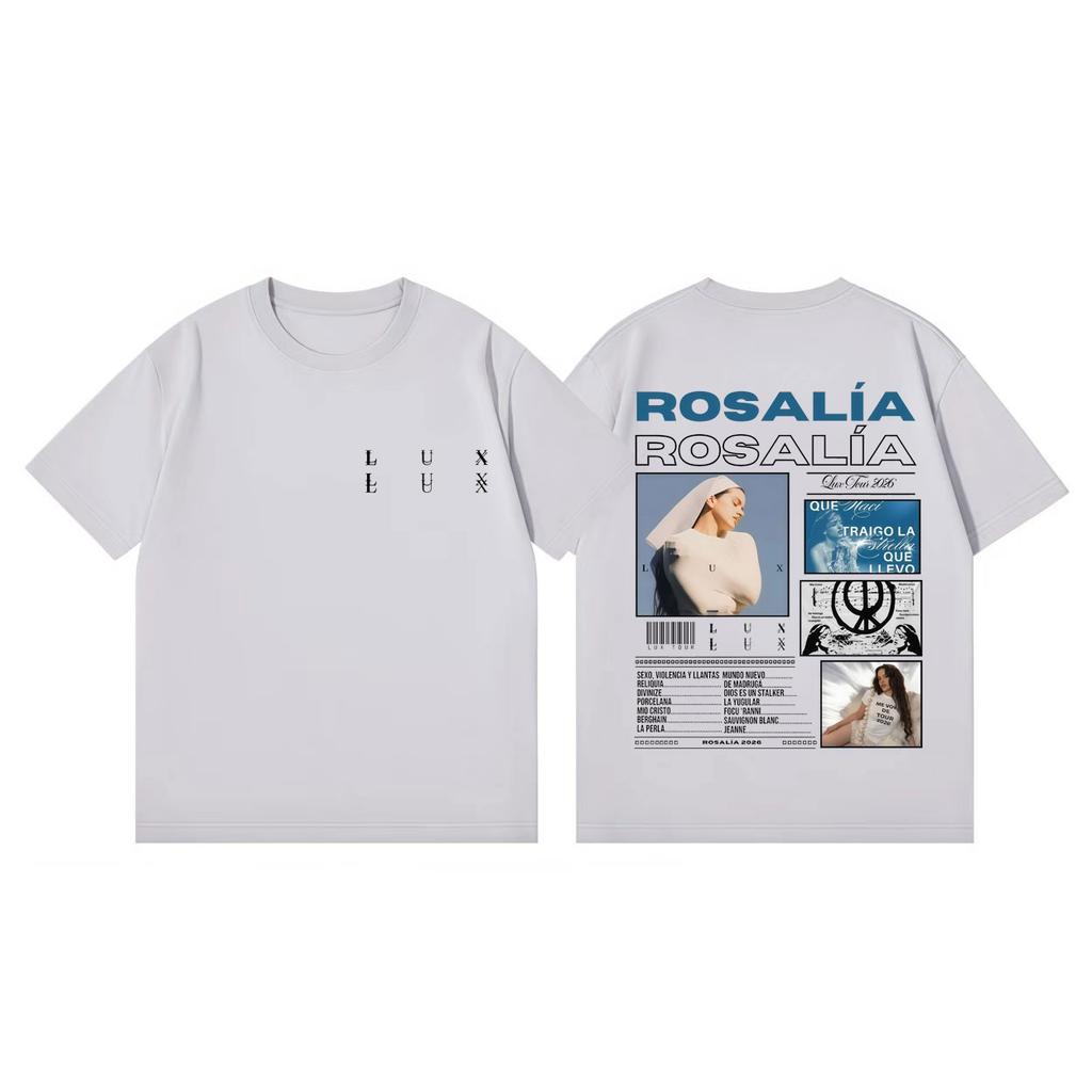 Singer Rosalia LUX Tour 2026 Graphic T Shirts High Quality Fashion Short Sleeve Tshirt Unisex Women Summer Casual Cotton Tshirts