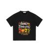 Familien-Thanksgiving 2025 T-Shirt Schwarz Kürbis Blätter und Text Design für Feiertagsfeier