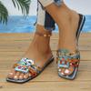 Fashion Women Slippers 2025 New Summer Slides Women Flat Slippers Luxury Sandal Designer Shoes Ladies Outdoor Beach Zapatos De Mujer