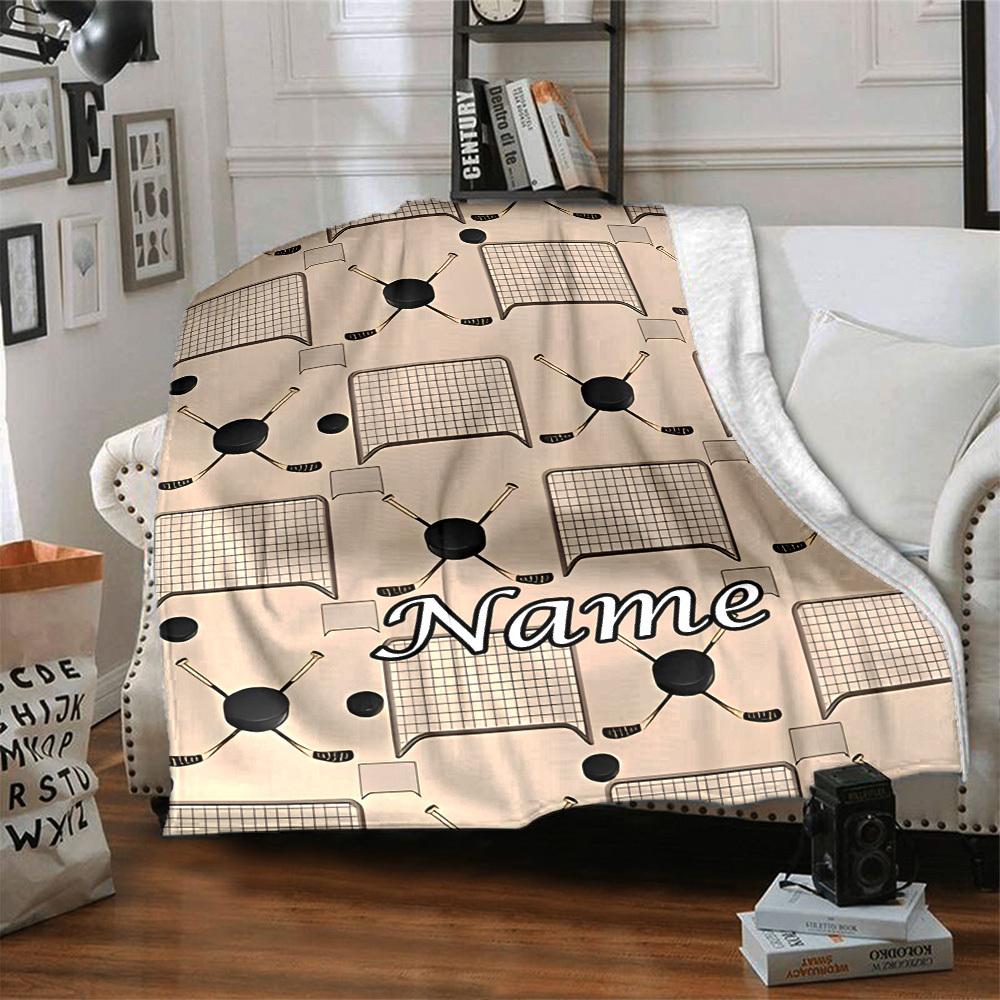 Hockey Quotes And Designs For Sports Enthusiasts Cozy Customize Your Name Soft Warm Cozy Versatile For Sofa Couch Office Bed Picnics For All Occasions