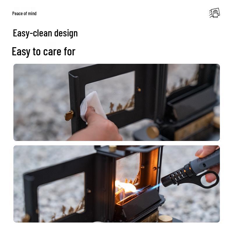 High-Transparency Retro Glass Tea Stove with Kerosene Lamp for Camping or Home