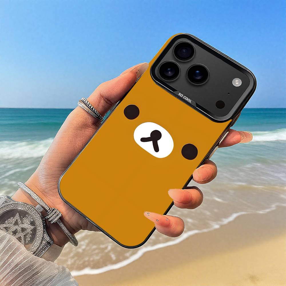 Cartoon Cute Rilakkuma Phone Case Black case for iPhone17,16,15,14,13,12,Pro,Max,Plus,E,SE4,Air,Mini