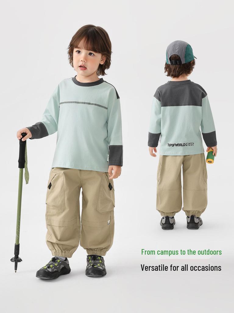 Spring 2026 Trendy European Boys' Long Workwear Pants for Kids and Toddlers