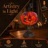 Halloween Magic Lamp Fade Resist Stained Glass Halloween Pumpkin Table Lamp Tabletop Ornament Lamps for Home Bedroom Living Room