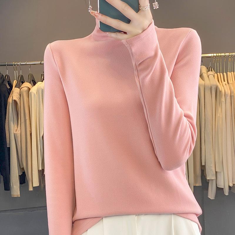 Fall and Winter Women's High Neck Slim Thin Long-sleeved Bottoming Shirt