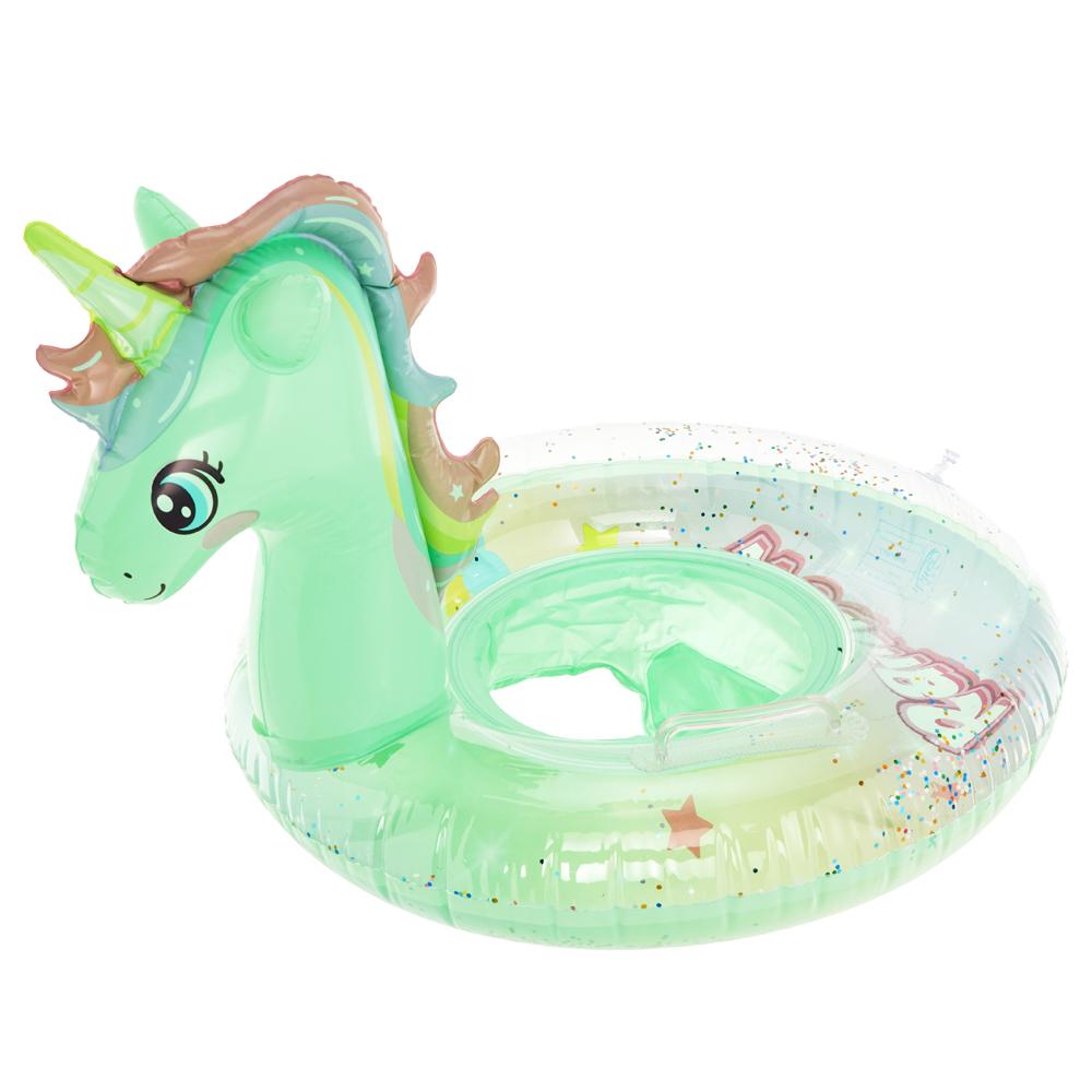 2023 New Baby Rainbow Sequined Horse Swimming Ring Baby Adult Water Play Tube Float Seat Swim Circle Inflatable Pool Party Toy