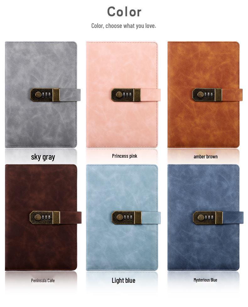 Retro Artistic Password Lock Diary for Primary School Girls